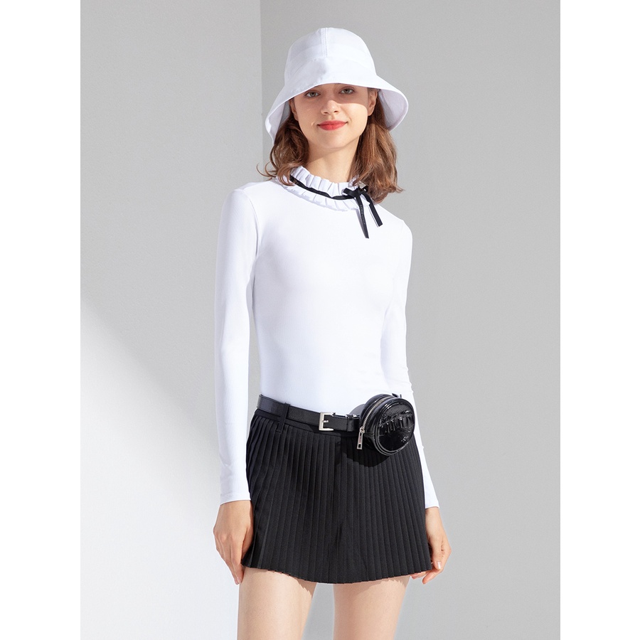 Áo Thun Tay Dài Cổ Ren Dáng Ngắn Phong Cách Hàn Quốc Thời Trang Mùa Thu Cho Nữ Chơi golf Jersey AC3A