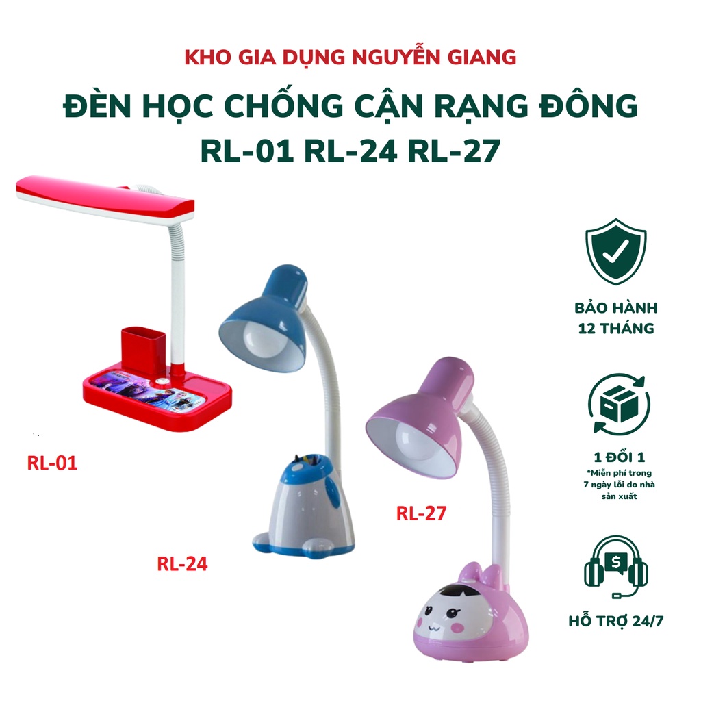 Đèn Học Để Bàn Chống Cận Rạng Đông - kèm bóng - Hàng Chính Hãng, Bảo Hành 12 Tháng