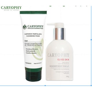 Combo Sữa Rửa Mặt + Kem Dưỡng Trắng Caryophy - Ngăn Ngừa Mụn Ẩn, Mụn Đầu Đen