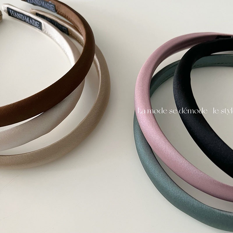 Băng Đô Cài Tóc Vải Satin Mỏng Edge Mỏng Nhiều Màu Sắc Đơn Giản Phong Cách Hàn Quốc Cổ Điển