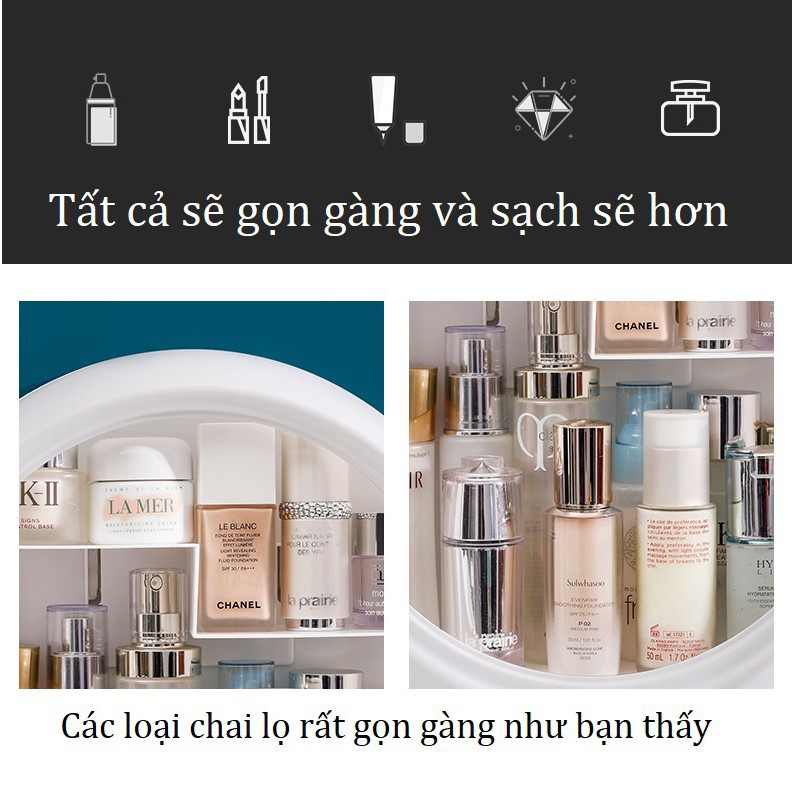 🎁 Kệ Đựng Mỹ Phẩm treo Tường 🎁 CHỐNG BỤI 🎁 Tủ để đồ trang điểm trong nhà tắm treo tường không đục lỗ,làm bằng nhựa ABS