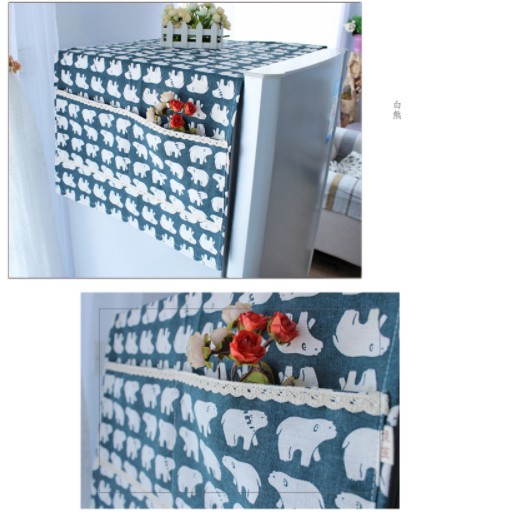 Khăn Trải Phủ Tủ Lạnh Máy Giặt 6 Túi Vải Chống Thấm
