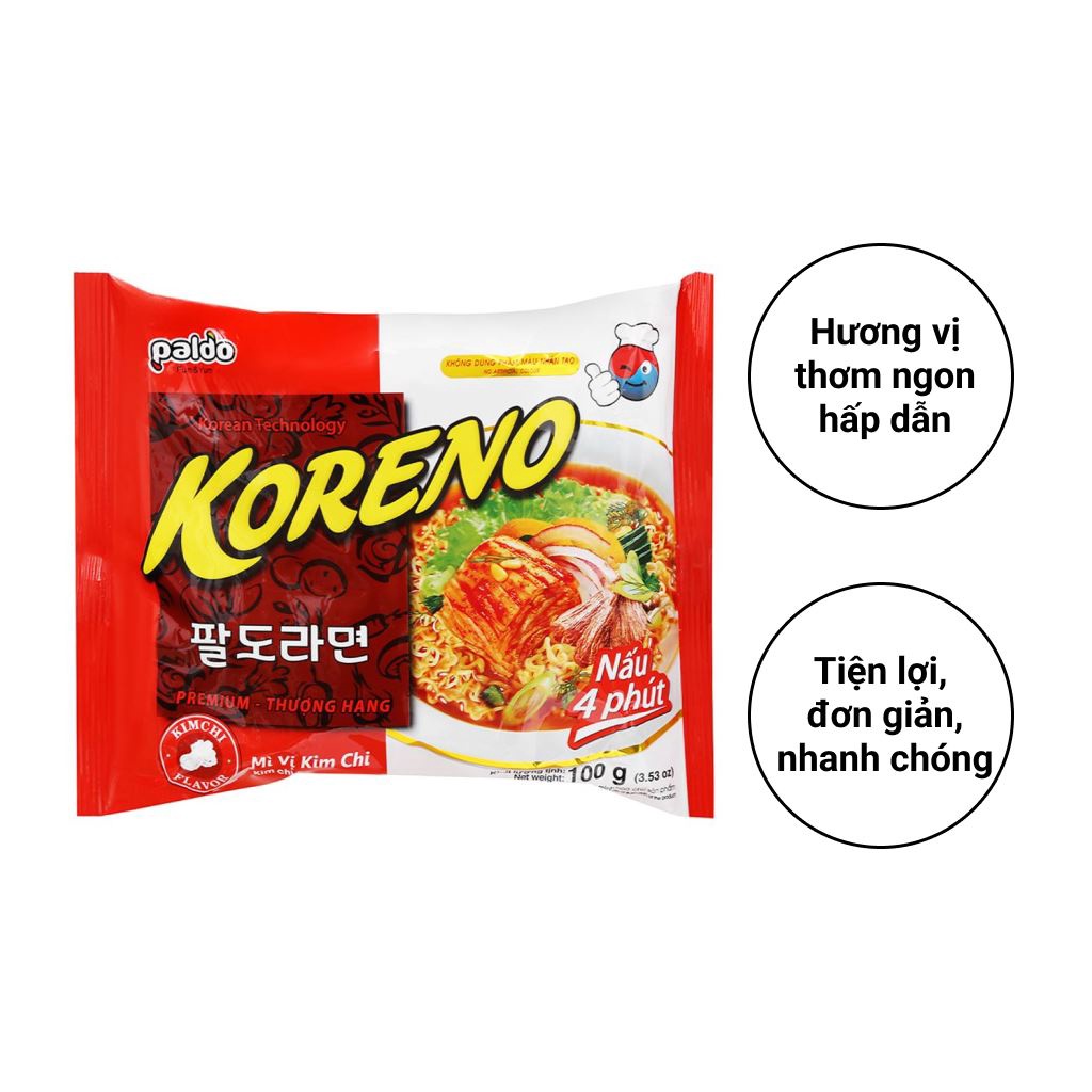 Mì Koreno vị kim chi gói 100g DATE LUÔN MỚI