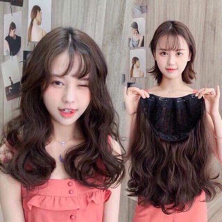 Tóc giả kẹp chữ u xoăn dợn lửng cao cấp 50cm