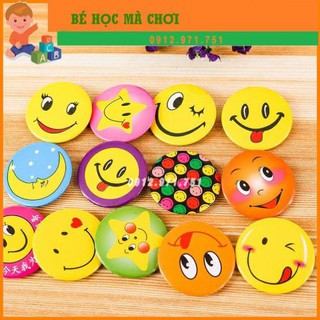Combo 10 Huy hiệu hình mặt cười nhiều loại ngẫu nhiên loại 3cm