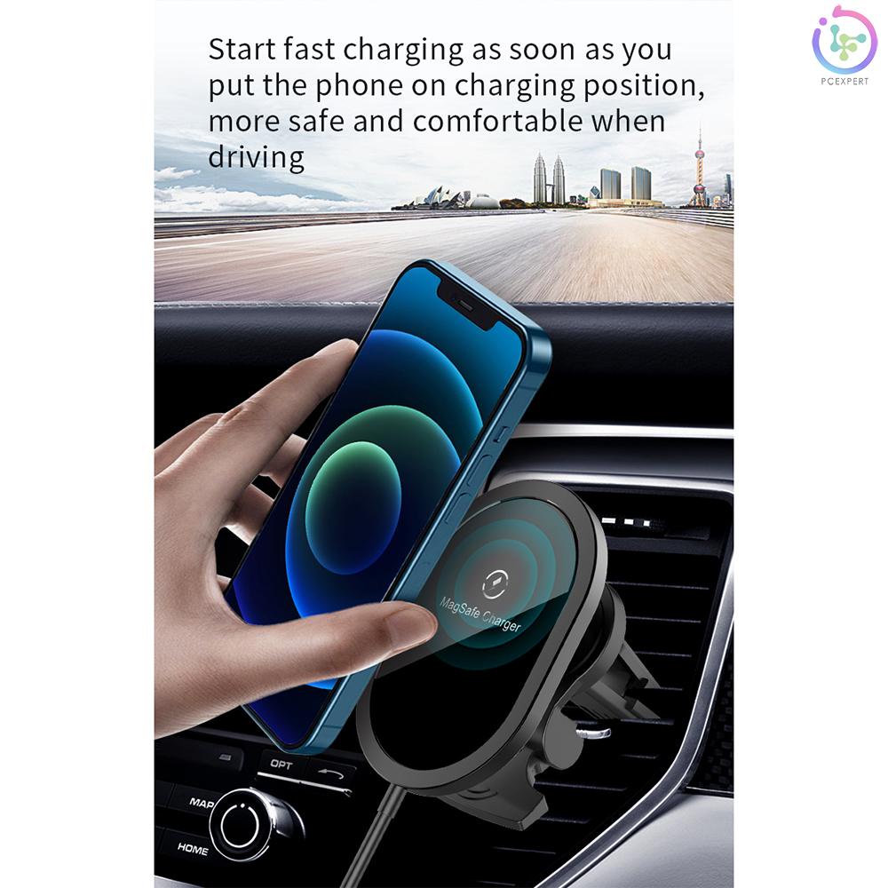 X439 Car Wireless Charger 15W Fast Charge Replacement for iPhone 12 Series Black
