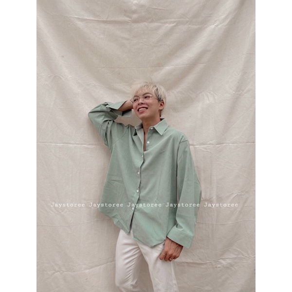 Sơmi Nhung Kupi form rộng/Nam Nữ Unisex ❤️TRẮNG/ĐEN/HỒNG/XANH ❤️