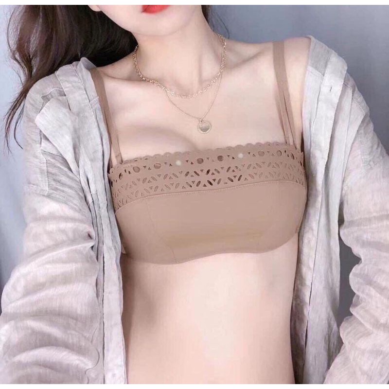 Áo bra cúp ngực viền ren hàng QC
