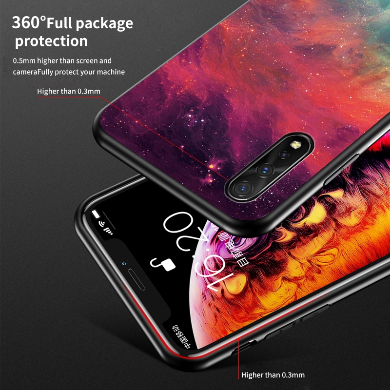 Starry Sky Phone Case VIVO S1 X50 Pro IQOO NEO 3 Y70S Hard Tempered Glass Cover Shockproof