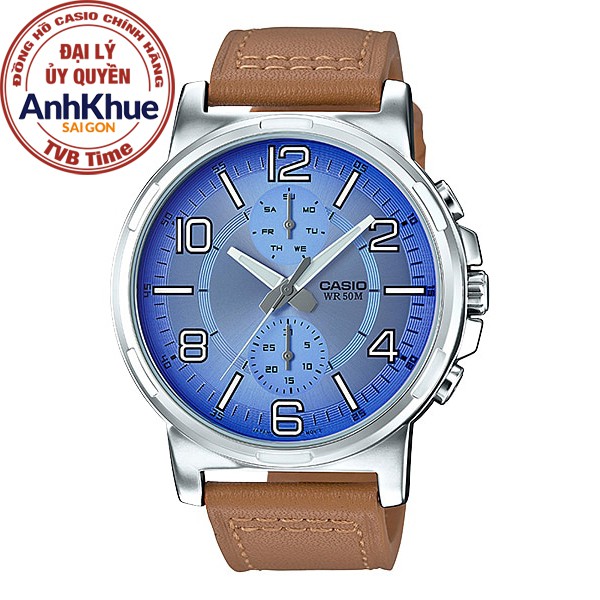 Đồng hồ nam dây da Casio Standard chính hãng Anh Khuê MTP-E313L-2B2VDF