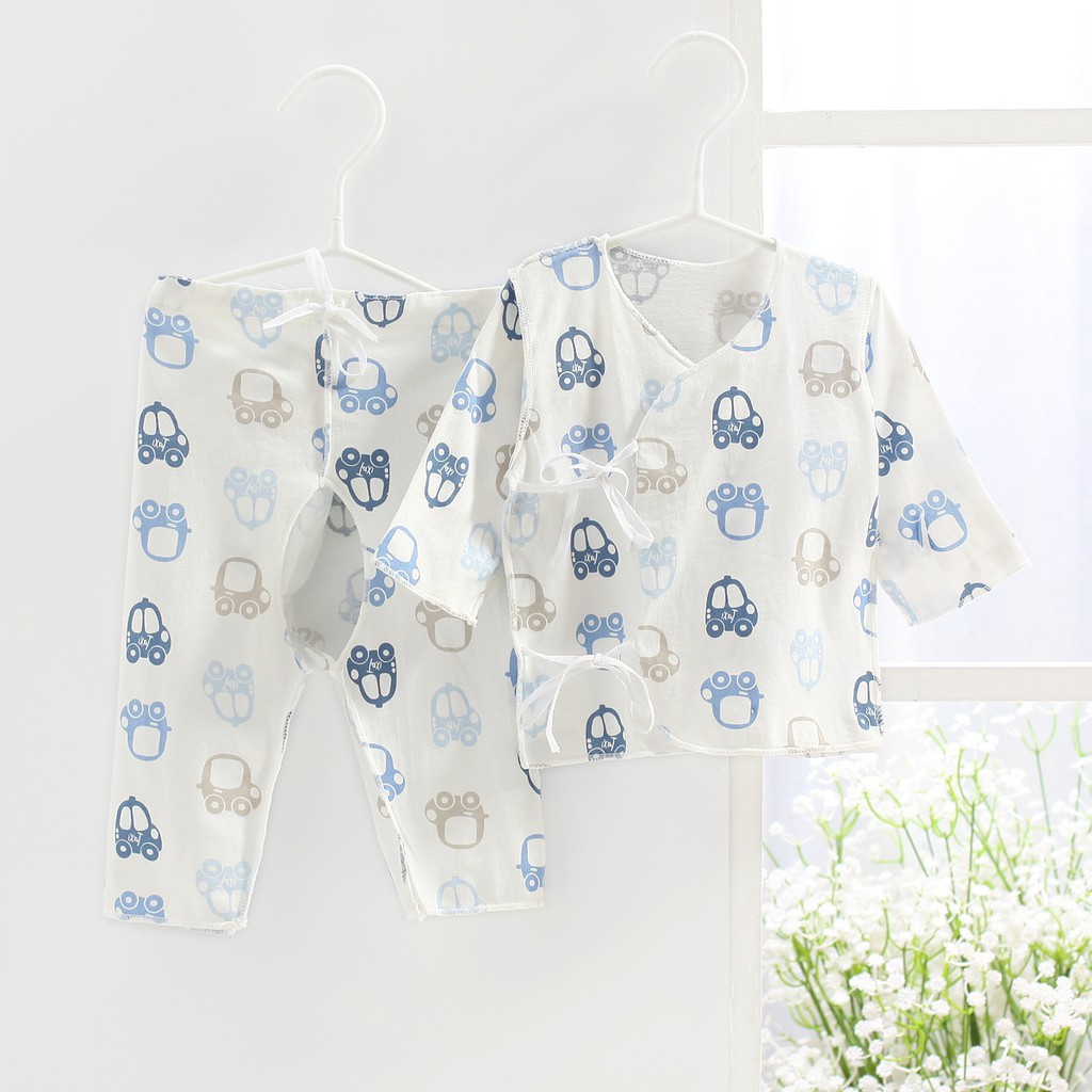 [THANH LÝ] Body buộc dây, bộ buộc dây chất cotton siêu mềm cho bé 0 tháng - 3 tháng