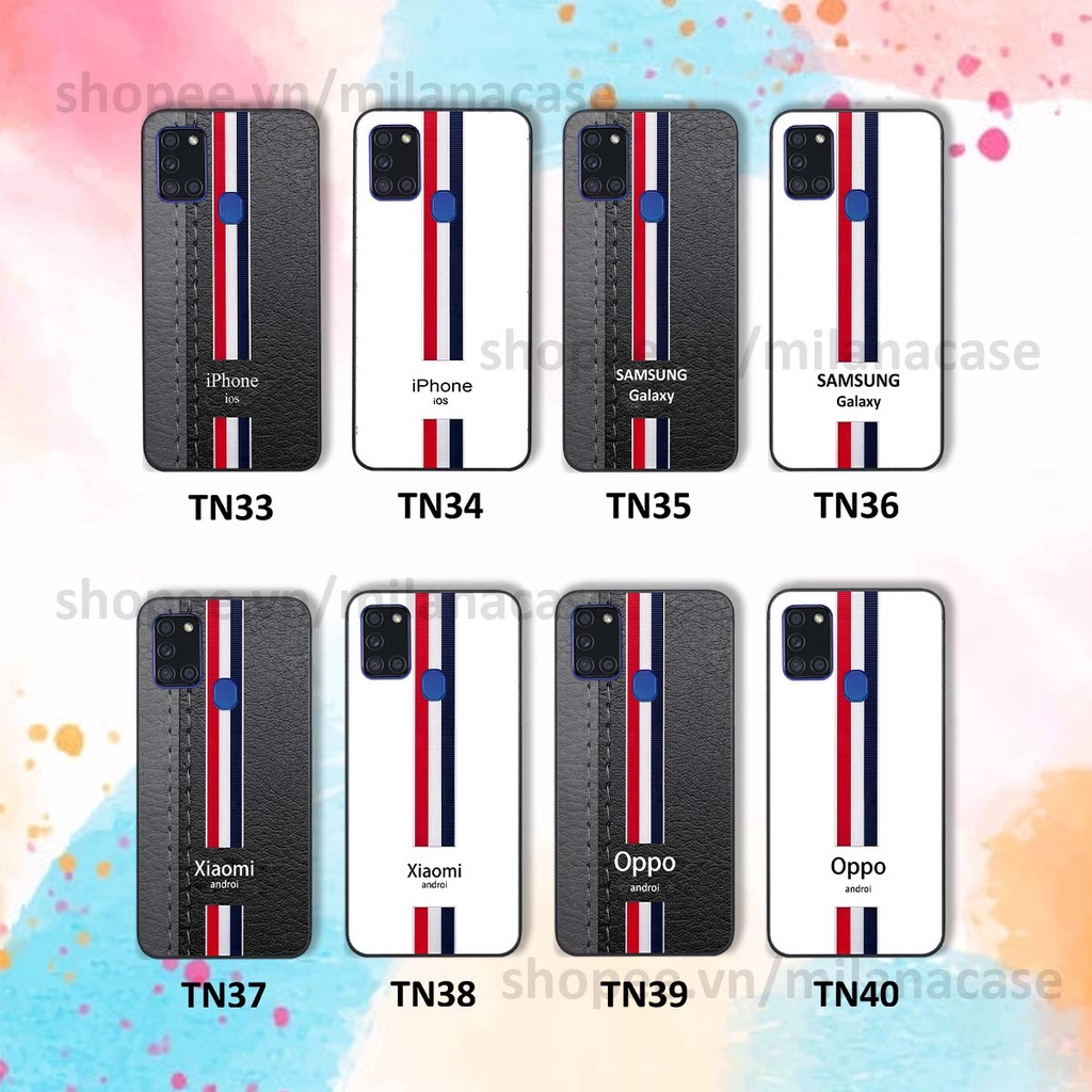 Ốp Samsung A21s in giả da phong cách thể thao, cá tính, thời trang