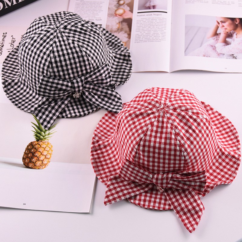 Nón Bucket phối nơ thiết kế đáng yêu cho bé gái ( 3-24 tháng )