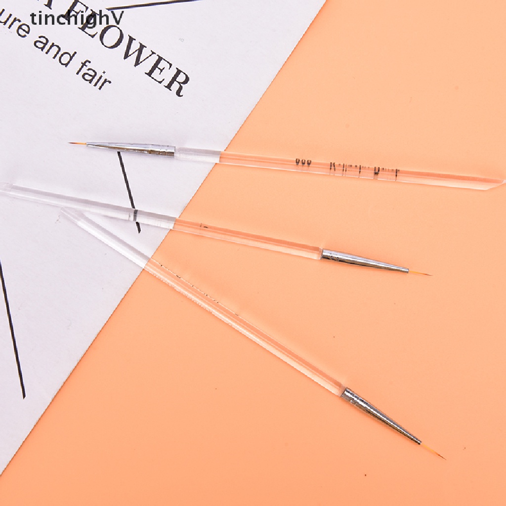 Set 3 Bút Vẽ Móng Nghệ Thuật Đường Kẻ Pha Lê Lấp Lánh