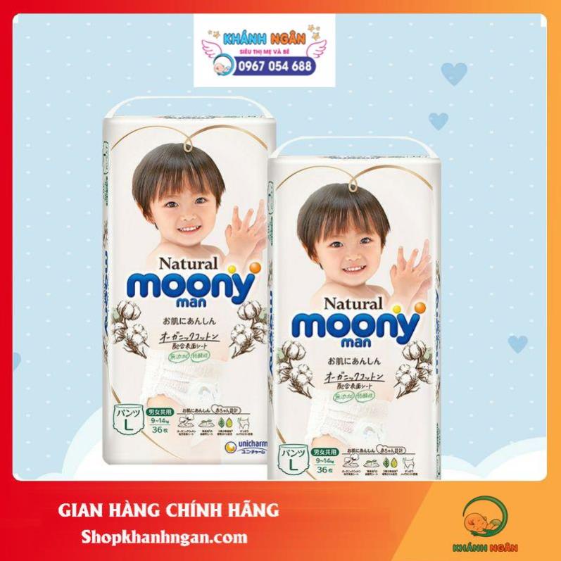 GIÁ TỐT (Nội Địa Nhât) Tã Dán/Tã Quần Cao Cấp MOONY NATURAL NB63/S58/M46/L38/M46/L36/XL32