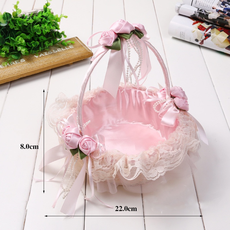 Giỏ Hoa Đan Mây Di Động Phong Cách Hàn Quốc Dùng Trang Trí Đám Cưới