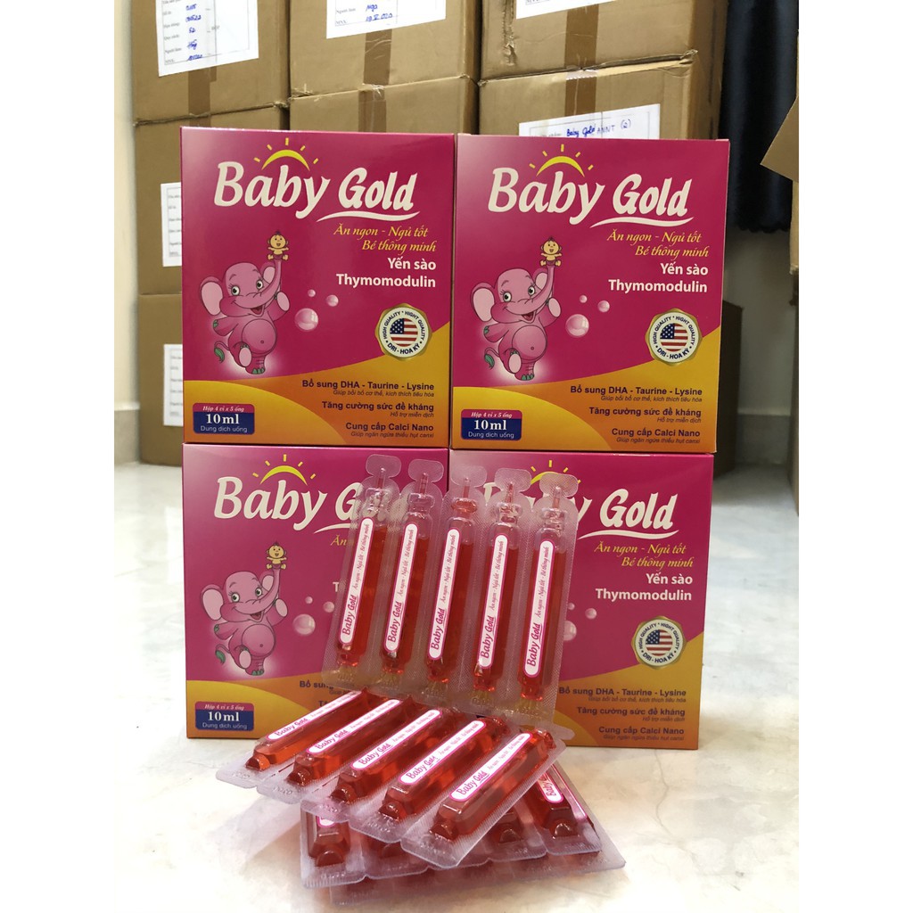 Baby gold Ăn Ngon giúp bé ngủ tốt, bé ăn ngon, ngủ ngon, kích thích bé ăn nhiều hơn- hộp 20 ống