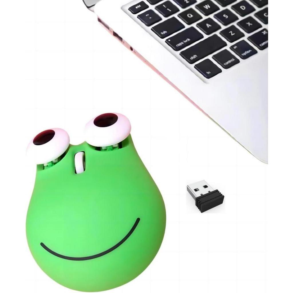 Elec Space Chuột không dây 2.4ghz Hình Ếch Chuột mini 1200dpi Dễ Thương Cho Bé