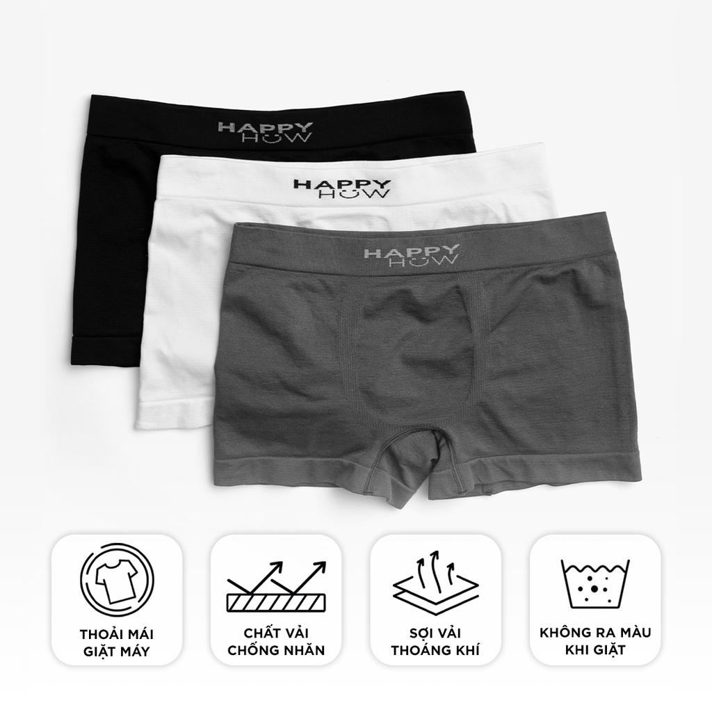 Quần lót nam boxer AMIDE cao cấp dệt sợi tự nhiên kháng khuẩn, khử mùi, thoáng khí - HAPPYHOW