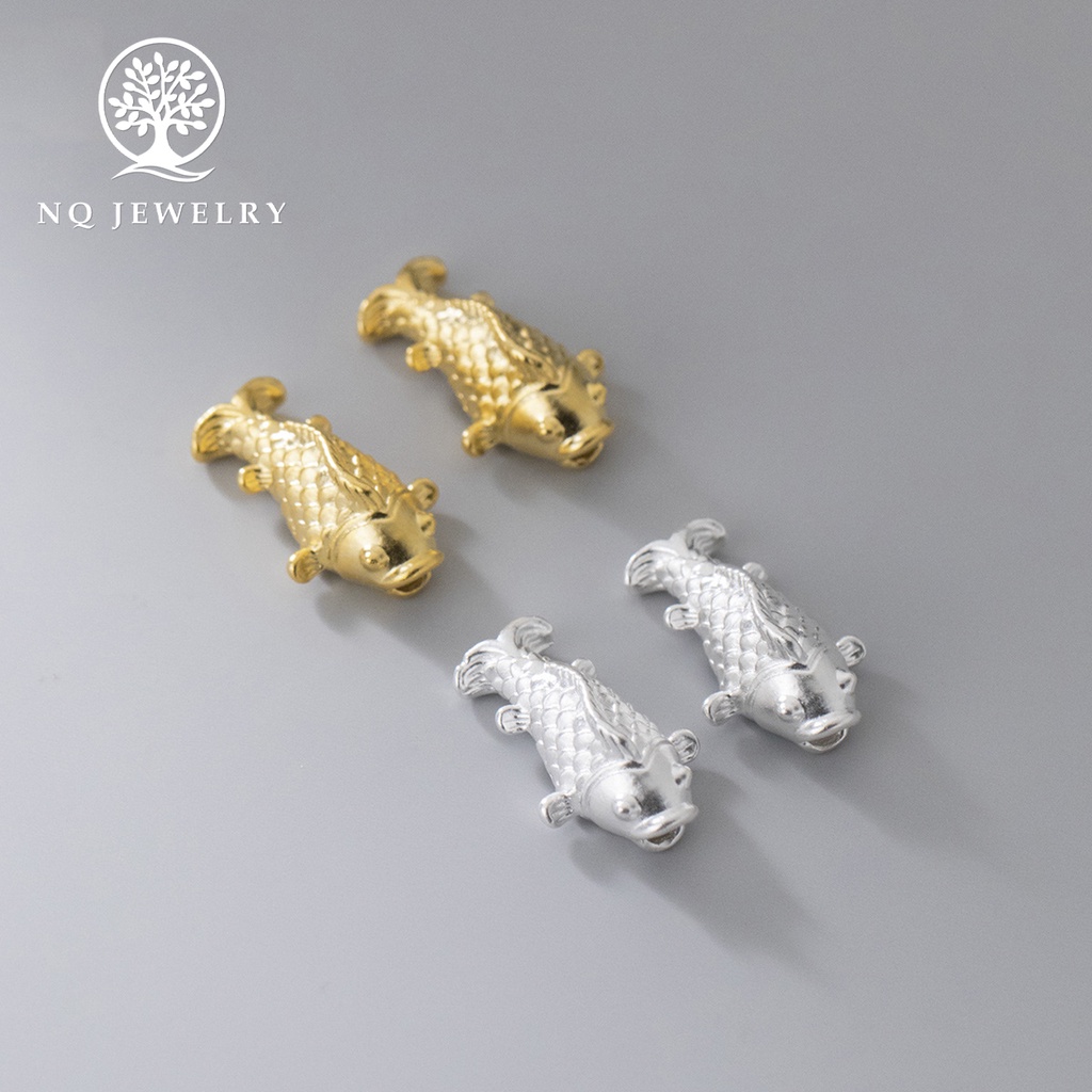 Charm bạc hình cá chép xỏ ngang - NQ Jewelry