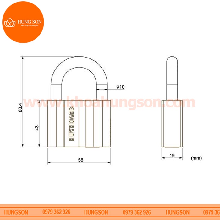 KHÓA TREO ĐỒNG CHÌA HUY HOÀNG HC 10