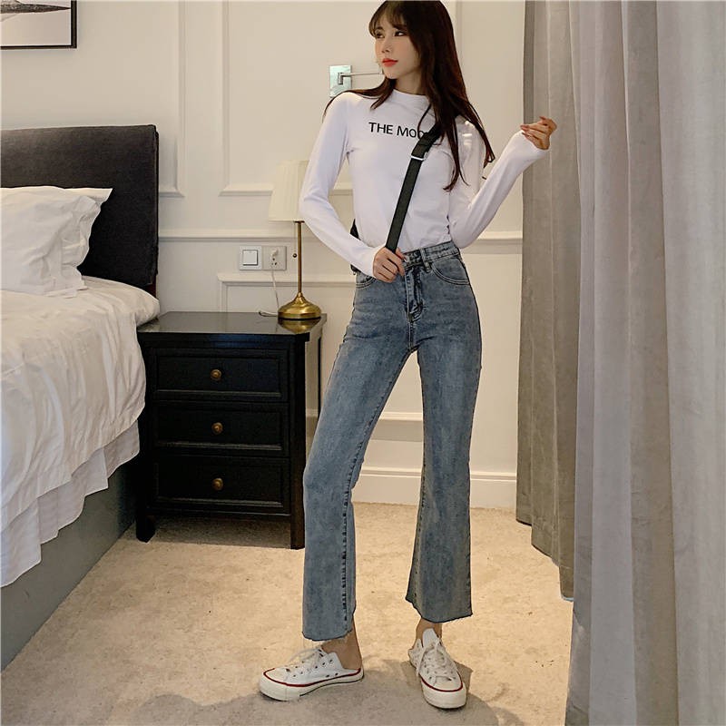 Quần jean ống loe cạp cao ulzzang 1025