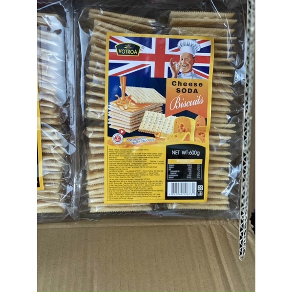 Bánh Quy SODA Kẹp Kem VOTROA-4 Vị Hồng Kông 600g