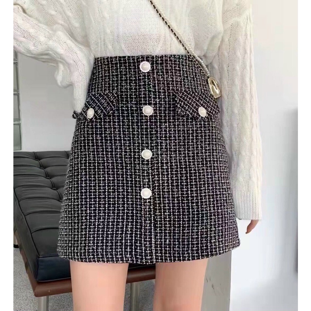 Chân váy dạ dáng A kim tuyến Quảng Châu 2 loại