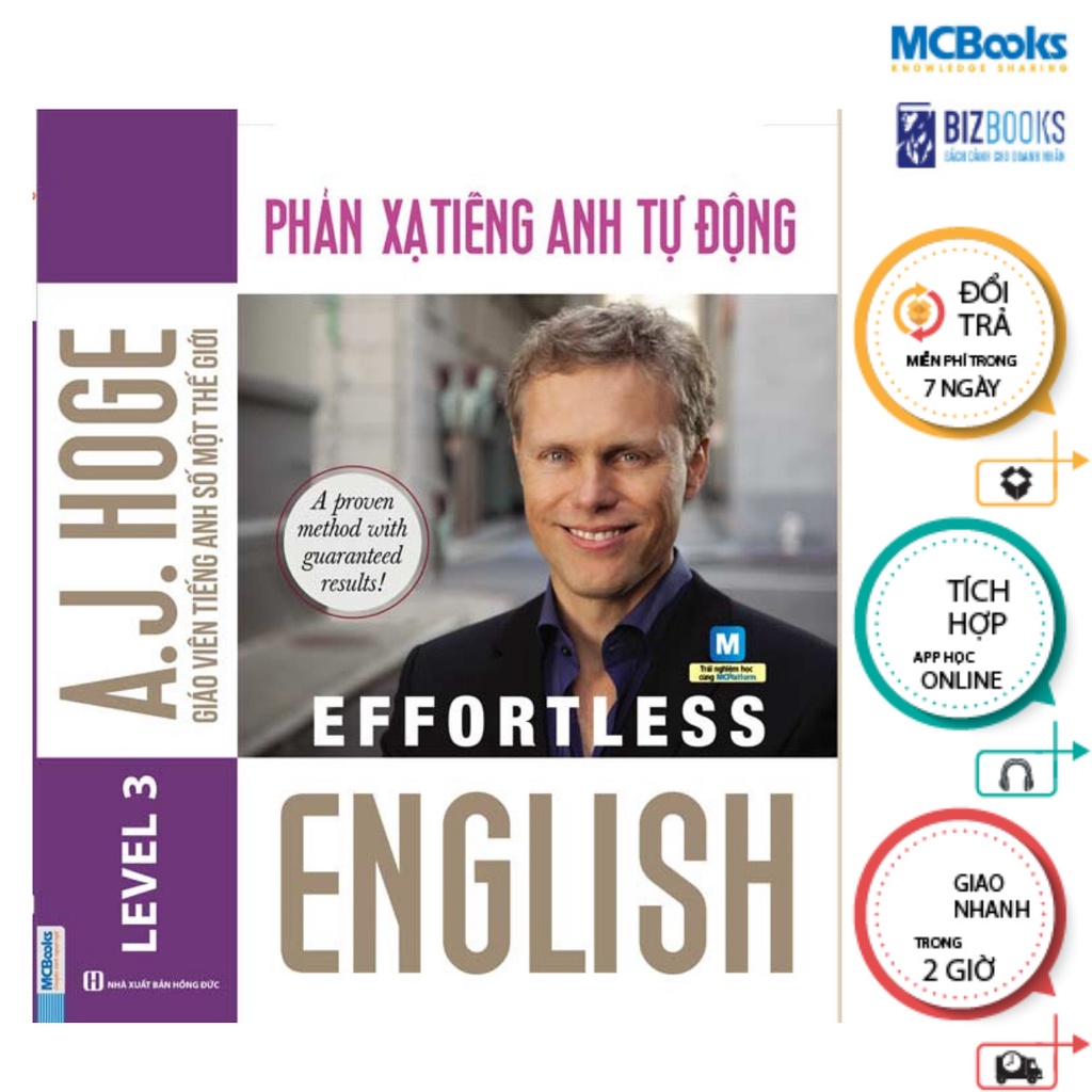 Sách - Combo 3 cuốn Effortless English: Tự tin phát âm chuẩn + Phản Xạ Tiếng Anh Tự Động + 60h trị mất gốc tiếng Anh+App