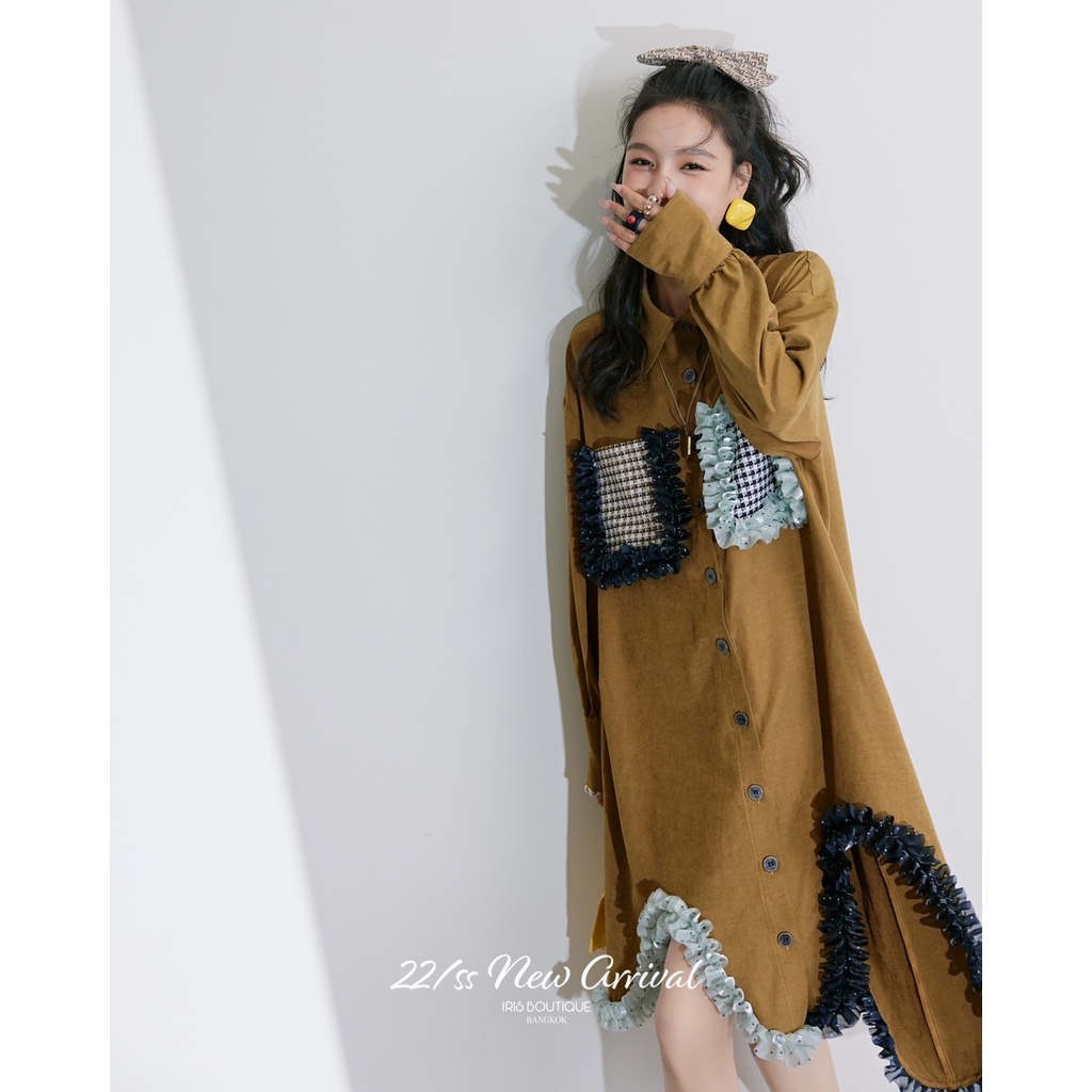 【Hàng sẵn】Iris Boutique ID2251196 22/SS chocolate cake dress Đầm nữ thời trang