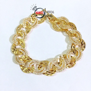 Lắc tay nữ l686 xi vàng khóa đồng hồ bản đính đá toàn bộ namoo jewelry chuyên sỉ
