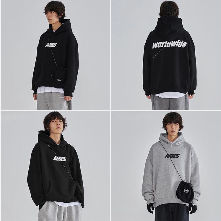 Áo hoodie Nelly nỉ lót lông mềm in hình "World wide" áo nỉ