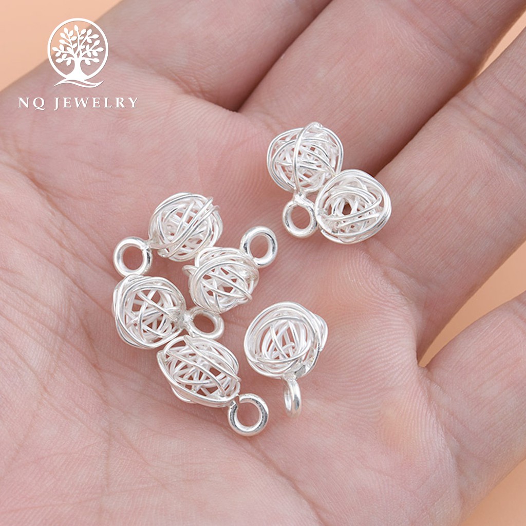 Charm bạc quả cầu mây treo - NQ Jewelry