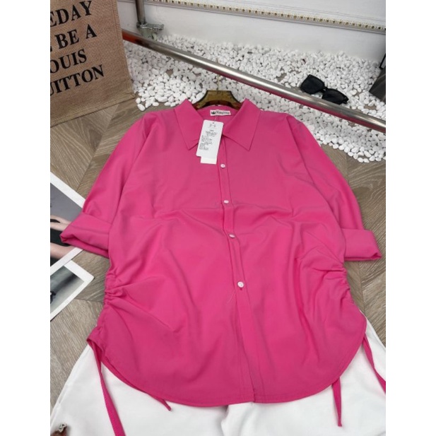 Áo sơ mi tay dài rút dây 2 bên nhiều màu hottrend bigsize 60-92kg