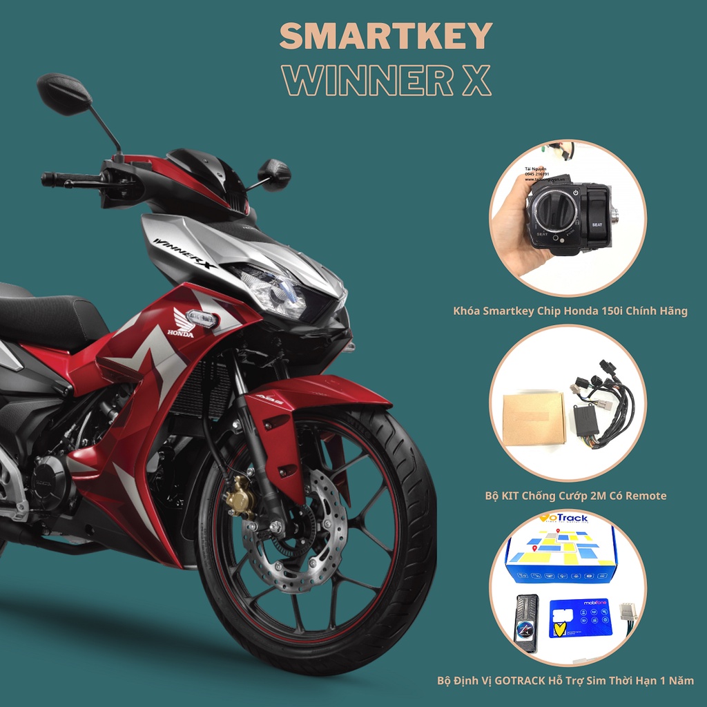 COMBO BỘ KHÓA SMARTKEY FULL TÍNH NĂNG ĐỊNH VỊ CHO WINNER X VÀ CÁC XE DÒNG XE KHÁC