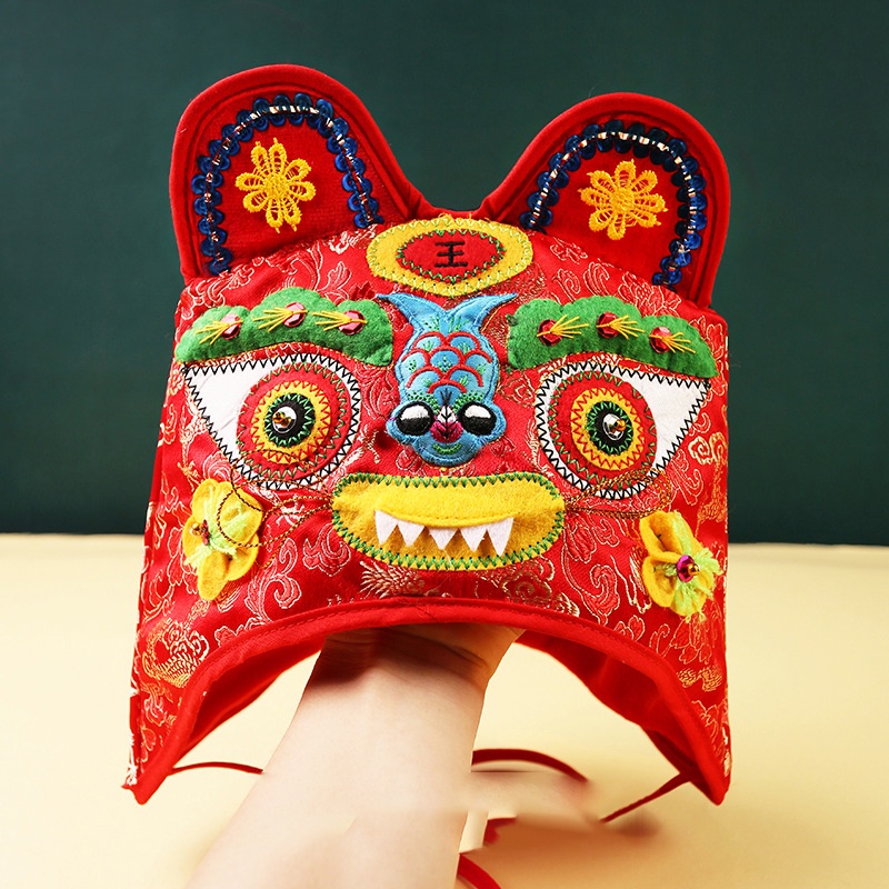 mũ trẻ em Mũ lưỡi trai thêu Hình thêu truyền thống Mũ đầu hổ cho bé AKKU