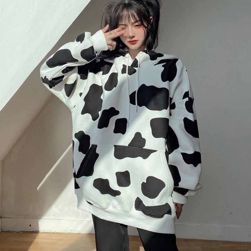 Áo Hoodie Dài Tay In Hình Chú Bò Sữa Dễ Thương Dành Cho Nữ | BigBuy360 - bigbuy360.vn