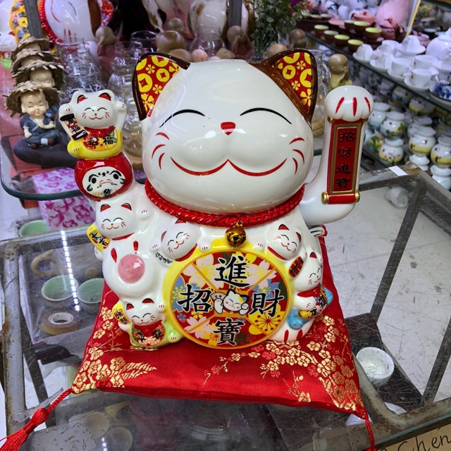 Mèo thần tài may mắn Khai vận phát tài 23cm