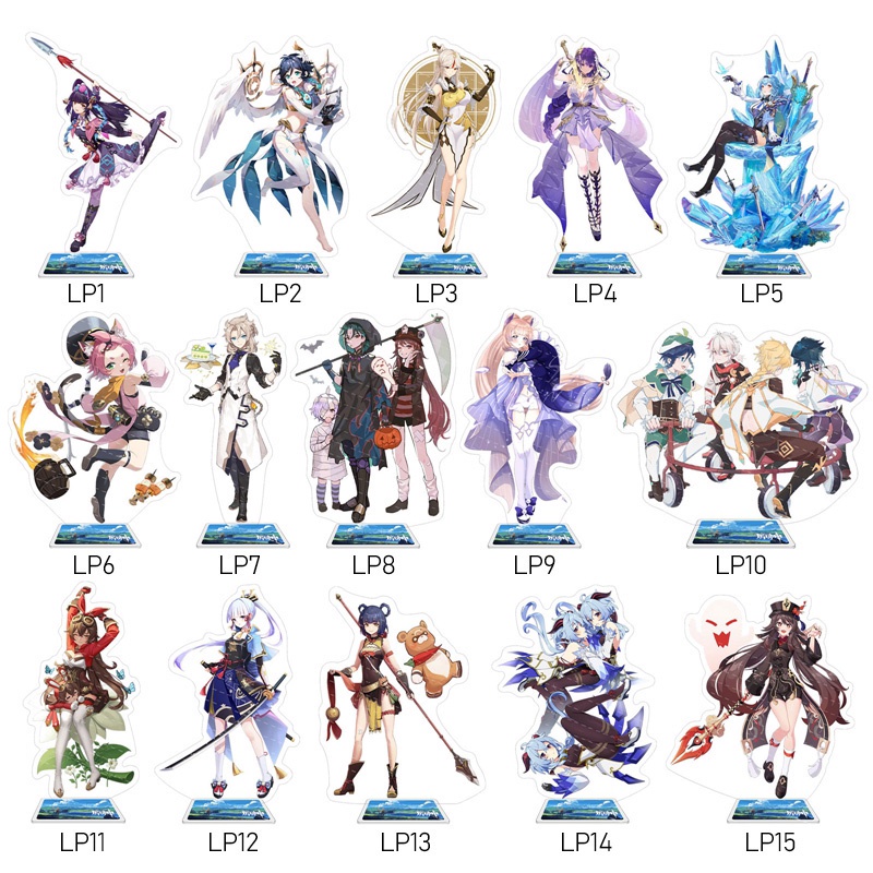 Mô hình nhân vật anime Genshin giá đỡ bằng acrylic