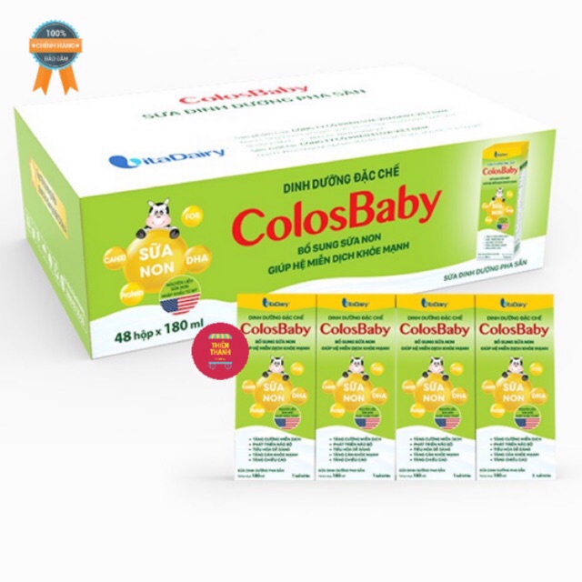 Sữa bột pha sẵn Colosbaby Gold 180ml - 1 thùng 48 hộp