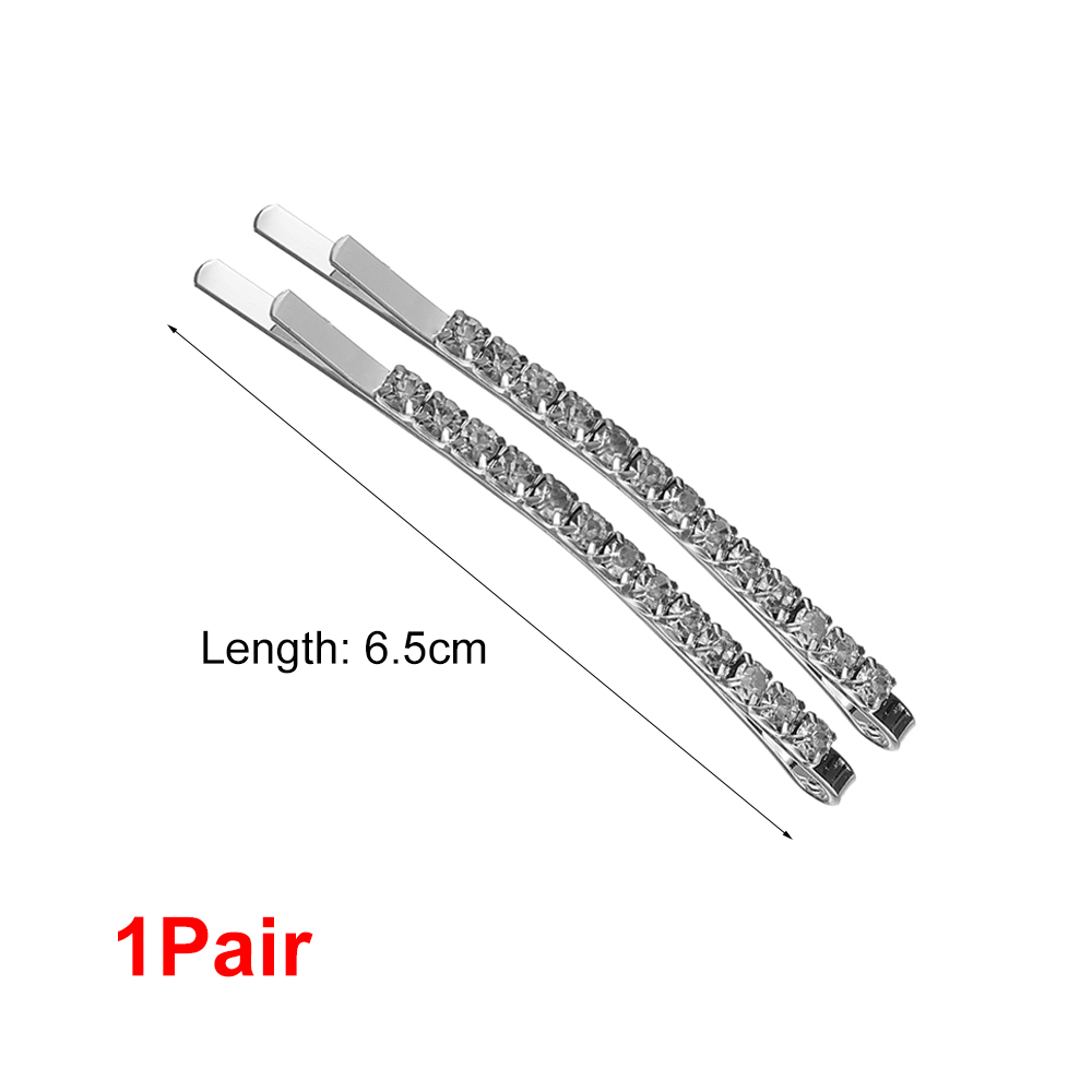 1 Cặp Kẹp Tóc Kim Loại Đính Đá Lấp Lánh