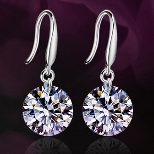 Bông tai mạ bạc đính đá sang trọng cho nữ