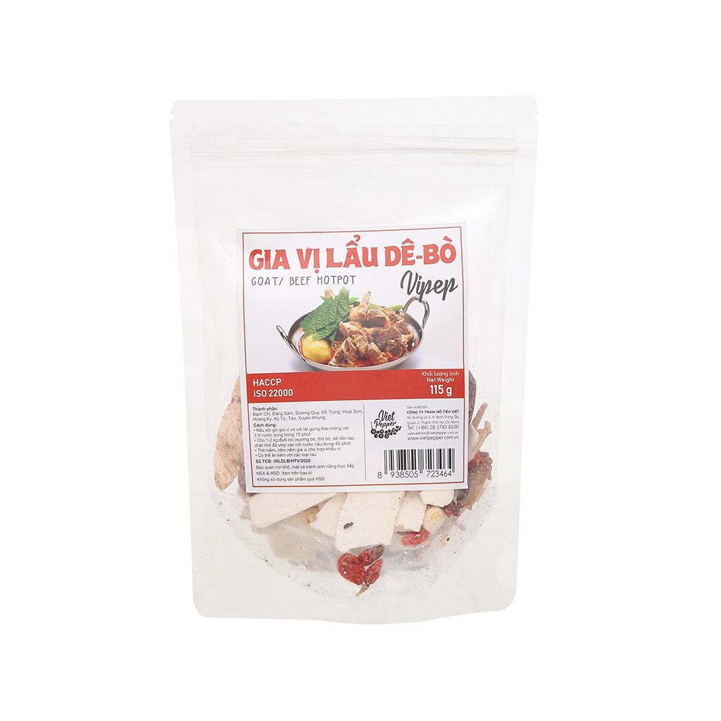 Gia vị lẩu dê, bò Vipep gói 115g