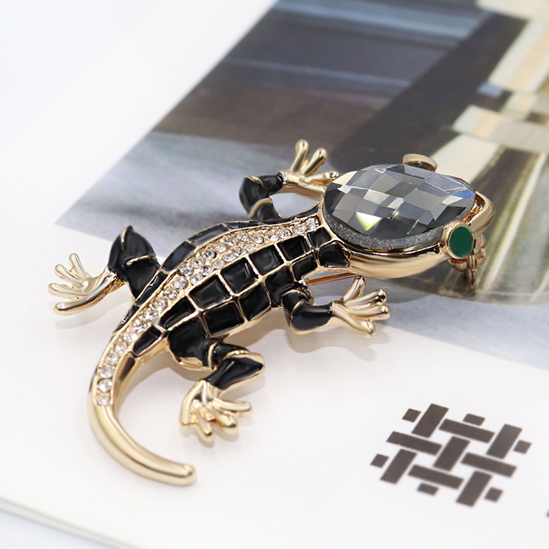 (MớI) Ghim GàI ÁO HìNh Thằn Lằn ĐíNh Đá Xinh XắN