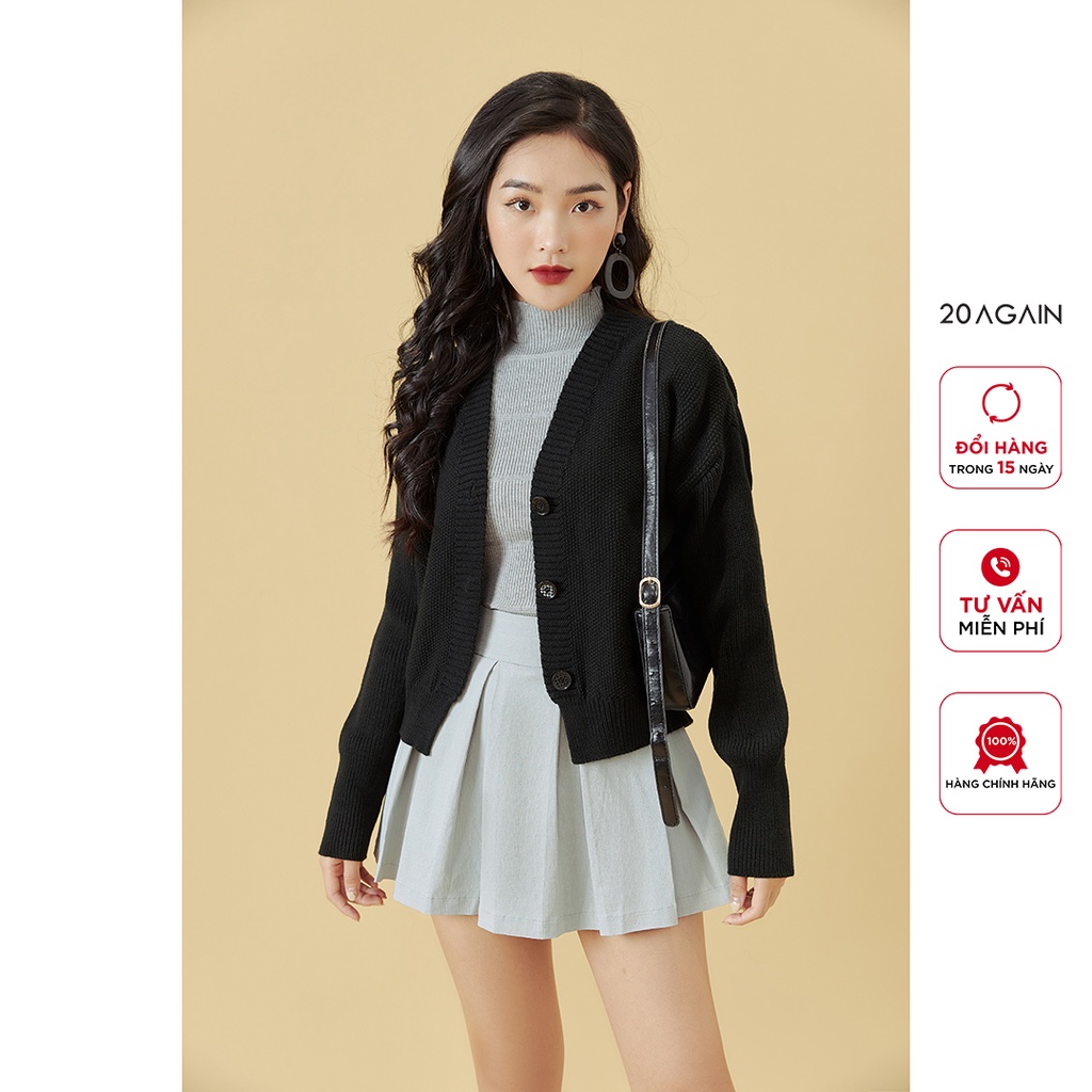 [Mã WABRAG99 giảm 10% đơn 99K] Áo len cardigan nữ dài tay 20AGAIN, chất len mịn, co giãn tốt KLA0055 | BigBuy360 - bigbuy360.vn