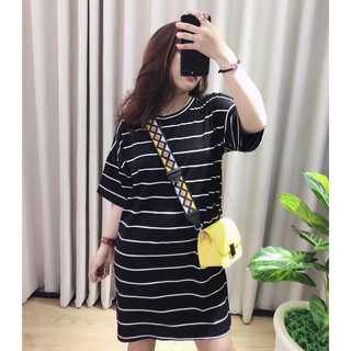 Đầm suông sọc form suông