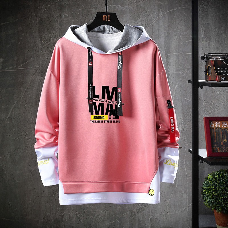 ✌✹Áo hoodie phối màu đen trắng phong cách Hàn Quốc trẻ trung cho nam