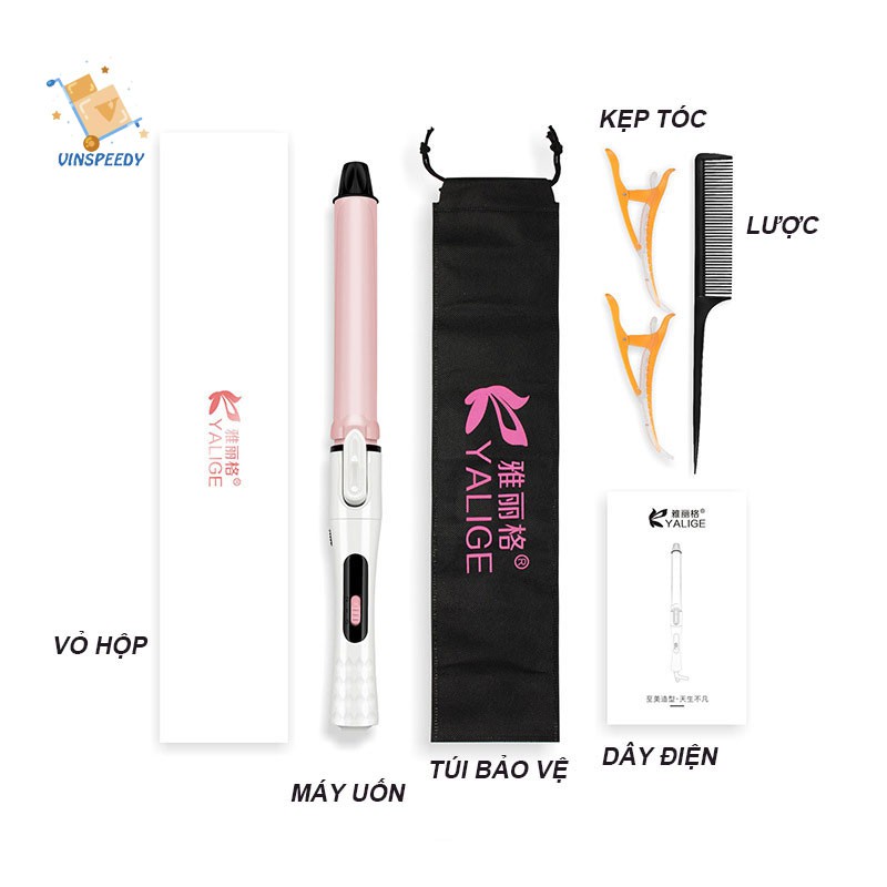 [ VINSPEEDY] Máy uốn tóc, Máy uốn duỗi mini, May uon toc, Máy uốn xoăn tự động, Máy uốn nóng, Máy uố