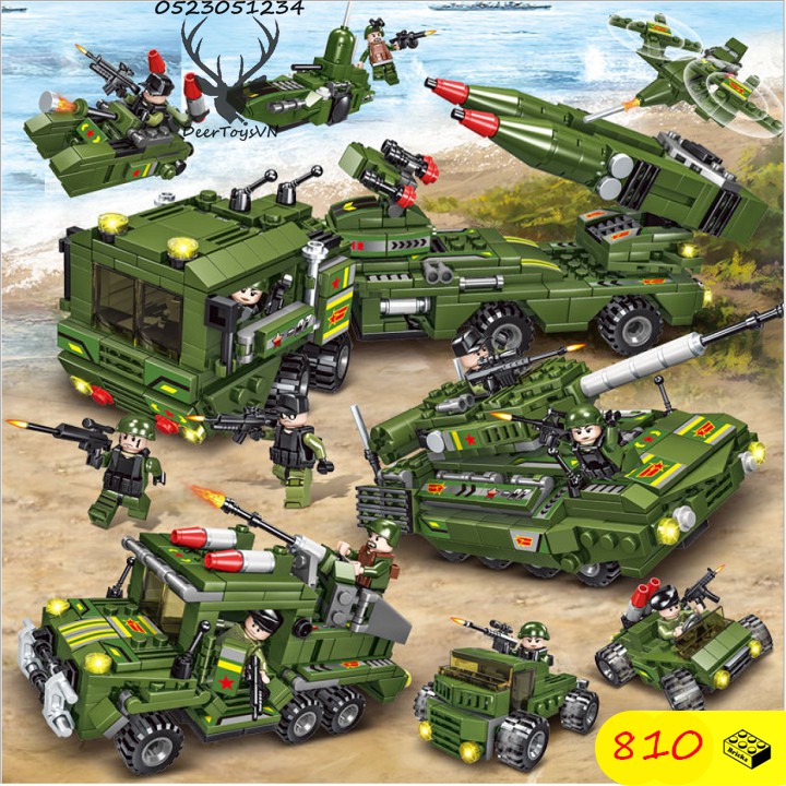 [810 CT-HỘP GIẤY] BỘ ĐỒ CHƠI XẾP HÌNH LEGO XE TĂNG, LEGO OTO, LEGO ROBOT, LEGO THUYỀN, LEGO TRỰC THĂNG, LEGO XE SWAT, LE