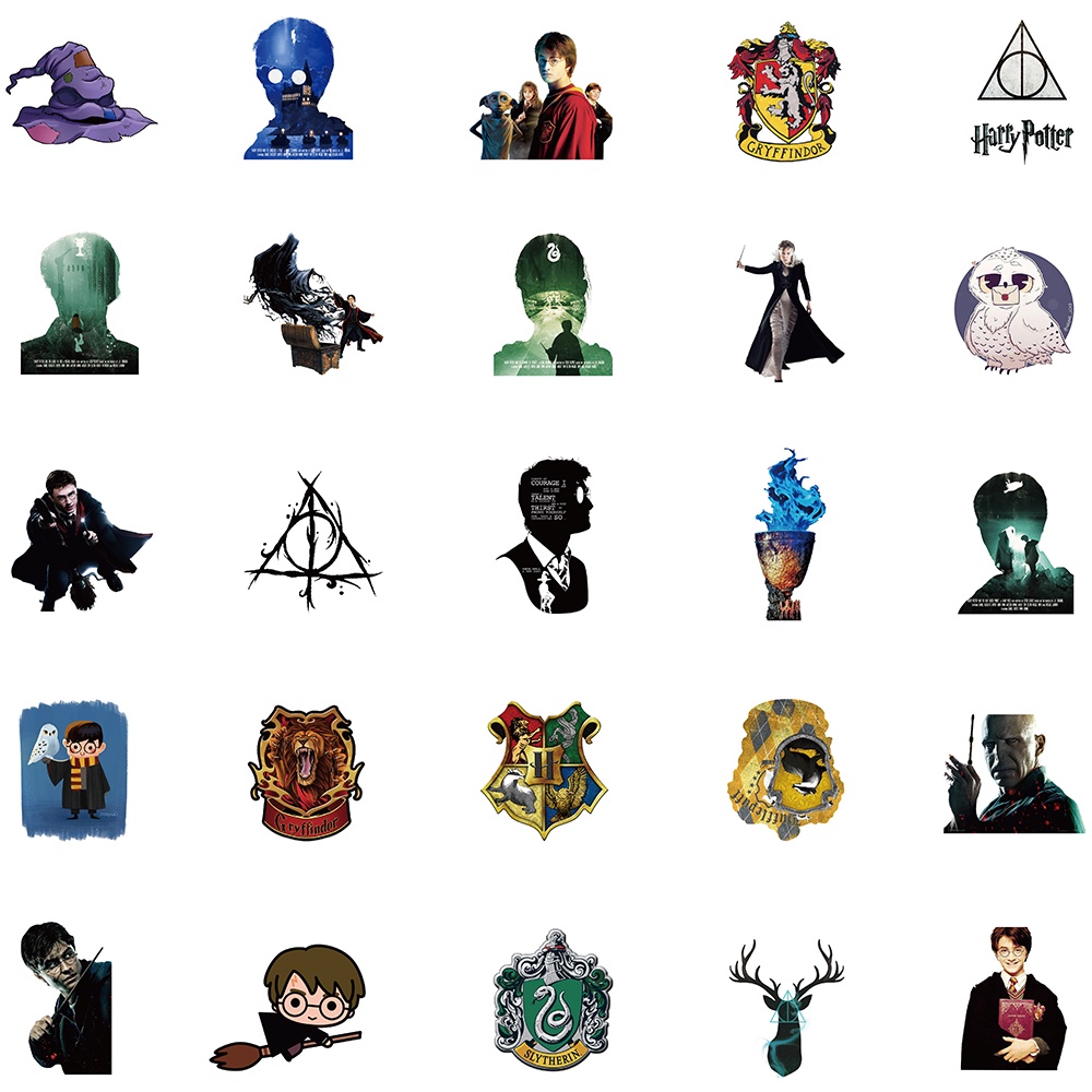 Set 10/50 Sticker Hoạt Hình Harry Potter Dán Trang Trí Đa Năng